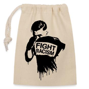 Fight Racism NOW - Closable cotton gift bag (14x20cm) - nature - Front