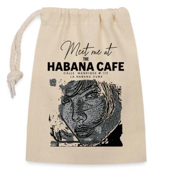 Porträt Verlobt im Café in Havanna - Verschließbarer Geschenkbeutel aus Baumwolle (14x20cm) - Natur - Vorne