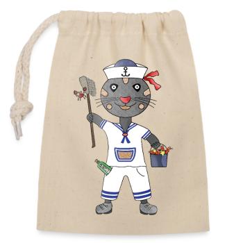 Cap Fin The Sailors Seal - Closable cotton gift bag (14x20cm) - nature - Front