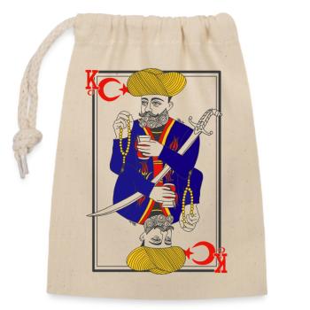 Turkish Tradition Playing Card - Closable cotton gift bag (14x20cm) - nature - Front