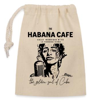 Vintage Havana Coffee and Silhouette - Closable cotton gift bag (14x20cm) - nature - Front
