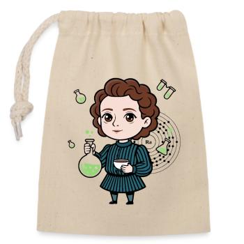 Little Marie Curie - Closable cotton gift bag (14x20cm) - nature - Front