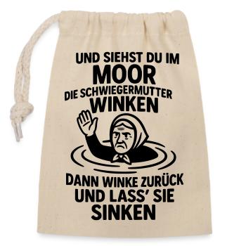 schwiegermutter spruch böse gemein - Verschließbarer Geschenkbeutel aus Baumwolle (14x20cm) - Natur - Vorne