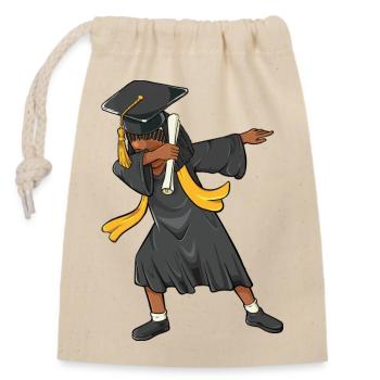 Afro Dabbing Girl Class of 2026 Graduation Black - Closable cotton gift bag (14x20cm) - nature - Front
