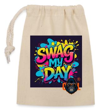 Swag My Day Graffiti Splash - Closable cotton gift bag (14x20cm) - nature - Front