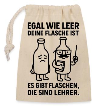 Bottle Empty Teacher Joke - Closable cotton gift bag (14x20cm) - nature - Front