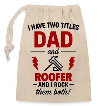 Dad Roofer Christmas Fathers Day Gift - Closable cotton gift bag (14x20cm) - nature - Front