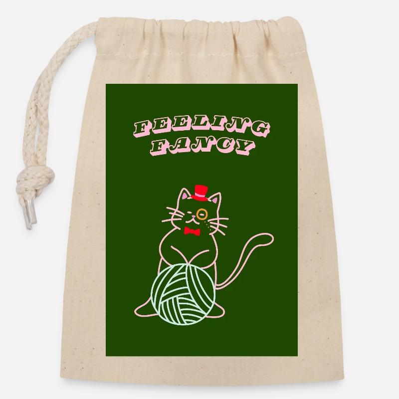 Katze fühlt sich schick an - Verschließbarer Geschenkbeutel aus Baumwolle (14x20cm) - Natur
