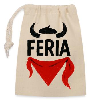 Féria - Pays Basque - Sac cadeau en coton avec cordon (14 x 20 cm) - nature - Devant