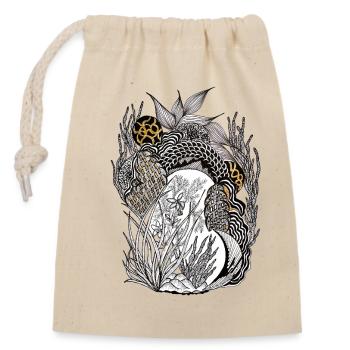 Underwater path in screen printing style - Closable cotton gift bag (14x20cm) - nature - Front
