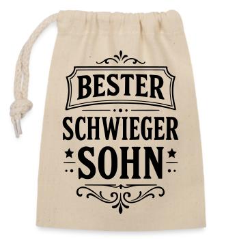 Bester Schwiegersohn - Verschließbarer Geschenkbeutel aus Baumwolle (14x20cm) - Natur - Vorne