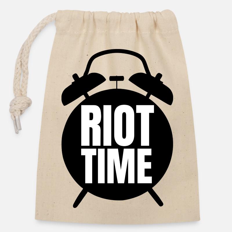 Riot Time Large Print Riot - Closable cotton gift bag (14x20cm) - nature