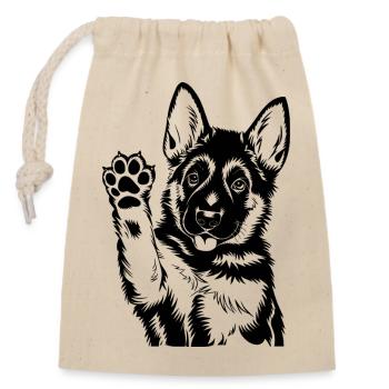 Chien de berger - Sac cadeau en coton avec cordon (14 x 20 cm) - nature - Devant