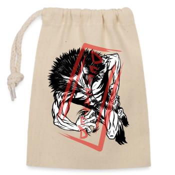 The defeated: Werewolf Monster - Closable cotton gift bag (14x20cm) - nature - Front