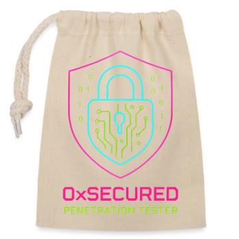 Shield 0xSecure Cyber Penetration Tester - Closable cotton gift bag (14x20cm) - nature - Front
