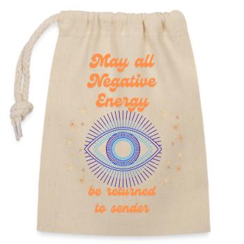 No Negative Energy - Verschließbarer Geschenkbeutel aus Baumwolle (14x20cm) - Natur - Vorne