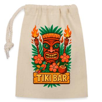 Tiki Bar Vibes - Tropical Style - Closable cotton gift bag (14x20cm) - nature - Front