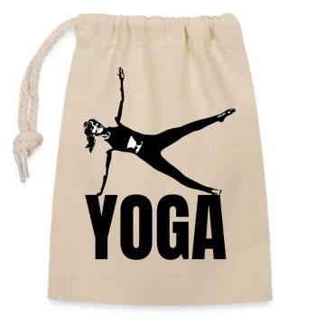 Yoga Logo - Sac cadeau en coton avec cordon (14 x 20 cm) - nature - Devant