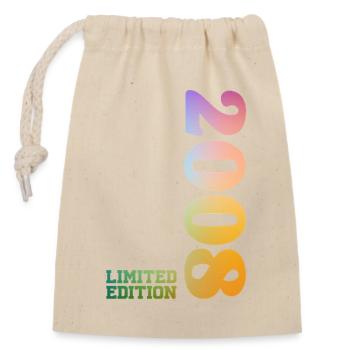 18th Birthday Eighteen Gift Limited Edition - Closable cotton gift bag (14x20cm) - nature - Front
