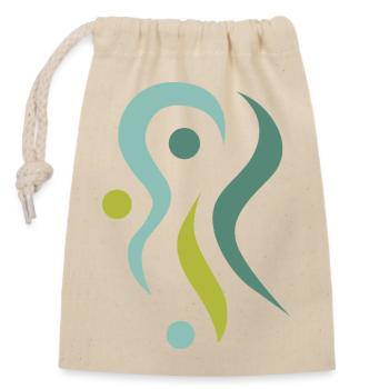 yoga_design_2 - Sac cadeau en coton avec cordon (14 x 20 cm) - nature - Devant