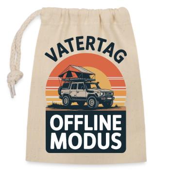 Vatertag Offline Modus Camping Papa Geschenk 2026 - Verschließbarer Geschenkbeutel aus Baumwolle (14x20cm) - Natur - Vorne
