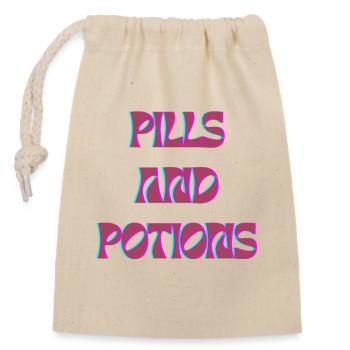 Pills and Potions Motif - Closable cotton gift bag (14x20cm) - nature - Front