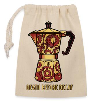 Mort avant le tatouage de cyclage du pot moka décaféiné - Sac cadeau en coton avec cordon (14 x 20 cm) - nature - Devant