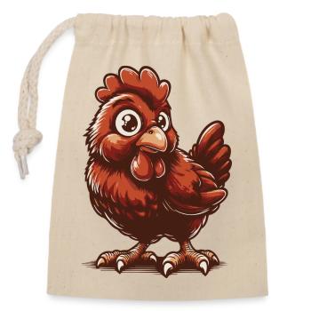 cute chick - Closable cotton gift bag (14x20cm) - nature - Front