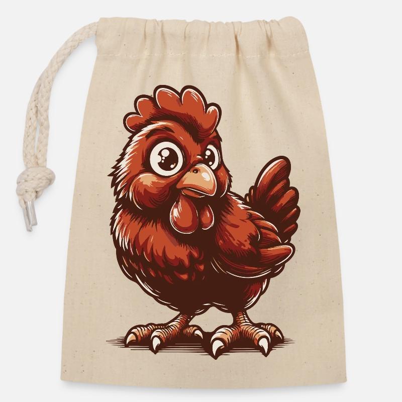 cute chick - Closable cotton gift bag (14x20cm) - nature