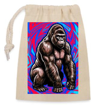 Gorilla - Verschließbarer Geschenkbeutel aus Baumwolle (14x20cm) - Natur - Vorne