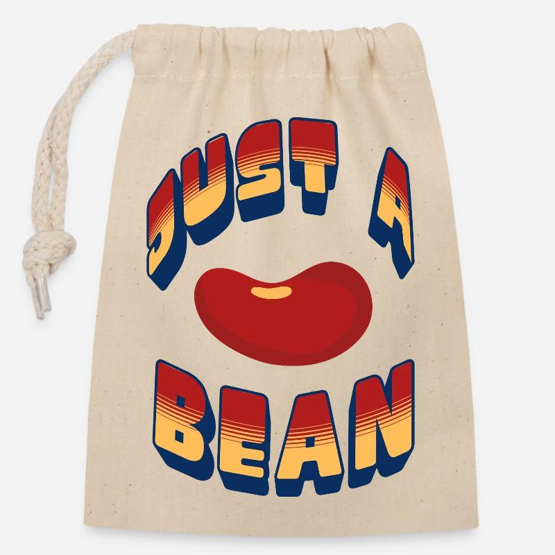 Just a Bean - Closable cotton gift bag (14x20cm) - nature