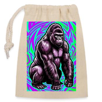 gorilla - Closable cotton gift bag (14x20cm) - nature - Front