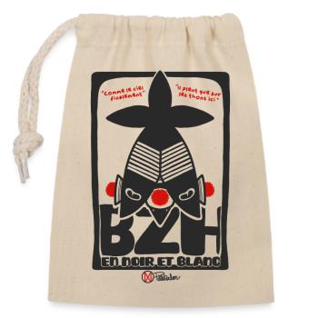 BZH Breizh Hermine Sardines - Sac cadeau en coton avec cordon (14 x 20 cm) - nature - Devant