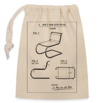 Modernes Stuhldesign - Verschließbarer Geschenkbeutel aus Baumwolle (14x20cm) - Natur - Vorne