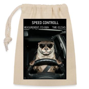 Blitzer Falle Otter Auto Fahrer - Closable cotton gift bag (14x20cm) - nature - Front