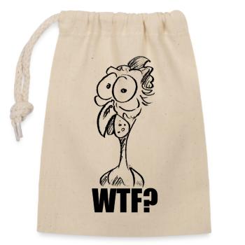C’est quoi ce bordel ? Chicken Head - Mème comique drôle - Sac cadeau en coton avec cordon (14 x 20 cm) - nature - Devant