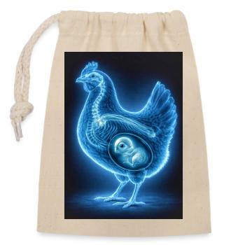 Neon-Poulet-Fetalkunst - Verschließbarer Geschenkbeutel aus Baumwolle (14x20cm) - Natur - Vorne