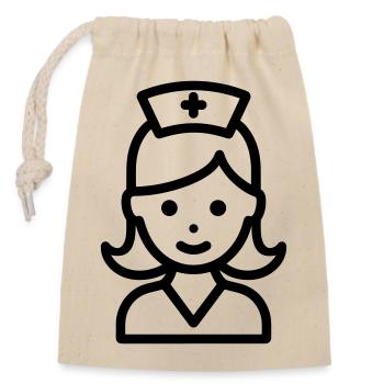 Krankenschwester - Verschließbarer Geschenkbeutel aus Baumwolle (14x20cm) - Natur - Vorne