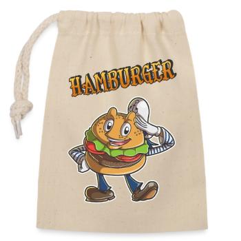 Hamburger - Verschließbarer Geschenkbeutel aus Baumwolle (14x20cm) - Natur - Vorne