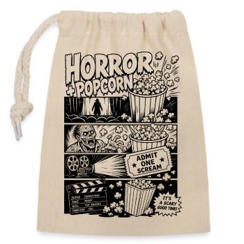 Horror Plus Popcorn Retro - Closable cotton gift bag (14x20cm) - nature - Front