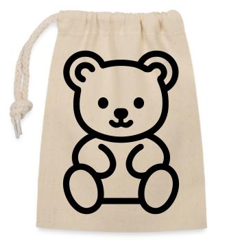 bear cub - Closable cotton gift bag (14x20cm) - nature - Front