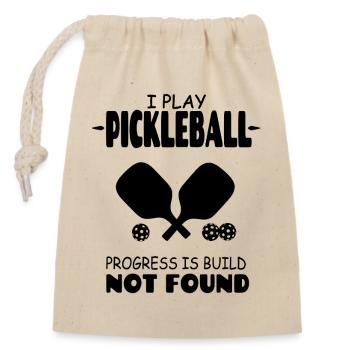 Je joue au pickleball, la progression est non trouvée - Sac cadeau en coton avec cordon (14 x 20 cm) - nature - Devant