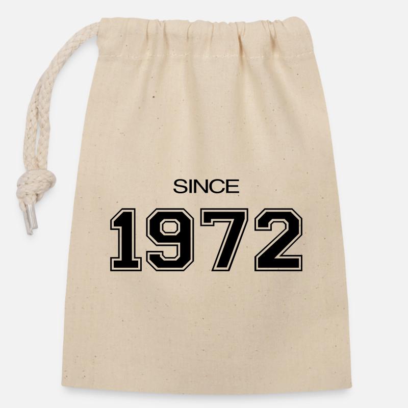 cadeau d'anniversaire 1972 - Sac cadeau en coton avec cordon (14 x 20 cm) - nature