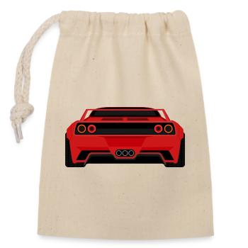 Vue arrière de voiture de sport – Puissance & design - Sac cadeau en coton avec cordon (14 x 20 cm) - nature - Devant