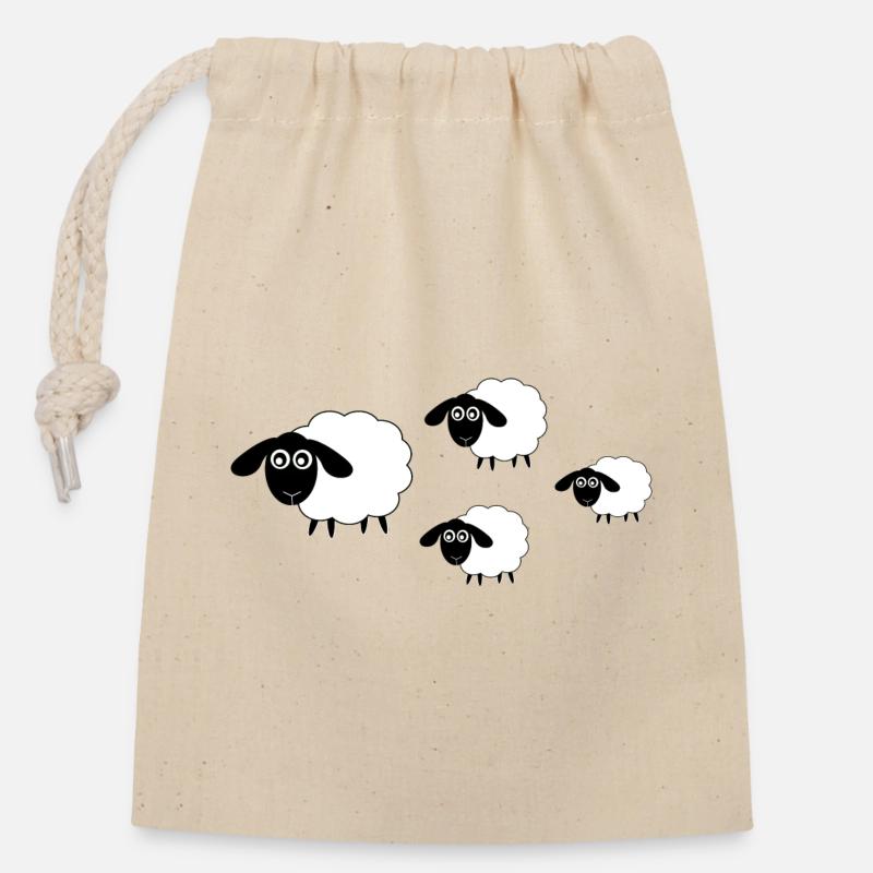 Sheep Sheep Lamb - Closable cotton gift bag (14x20cm) - nature