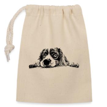 Cocker Spaniel - Verschließbarer Geschenkbeutel aus Baumwolle (14x20cm) - Natur - Vorne