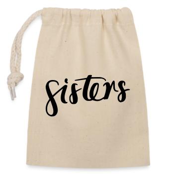Sisters - Closable cotton gift bag (14x20cm) - nature - Front