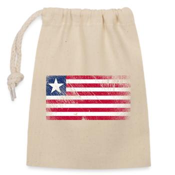Liberia Flagge - Vintage Grunge - Verschließbarer Geschenkbeutel aus Baumwolle (14x20cm) - Natur - Vorne