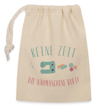 Näherin Schneiderin Nähmaschine Geschenk Nähen - Verschließbarer Geschenkbeutel aus Baumwolle (14x20cm) - Natur - Vorne