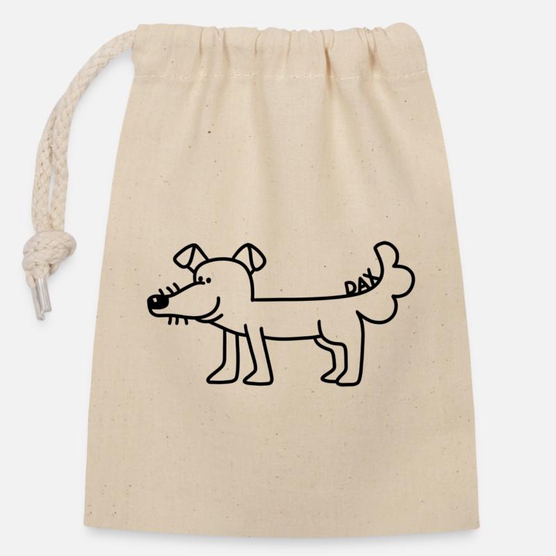 Anti-Zoo Dax - Closable cotton gift bag (14x20cm) - nature